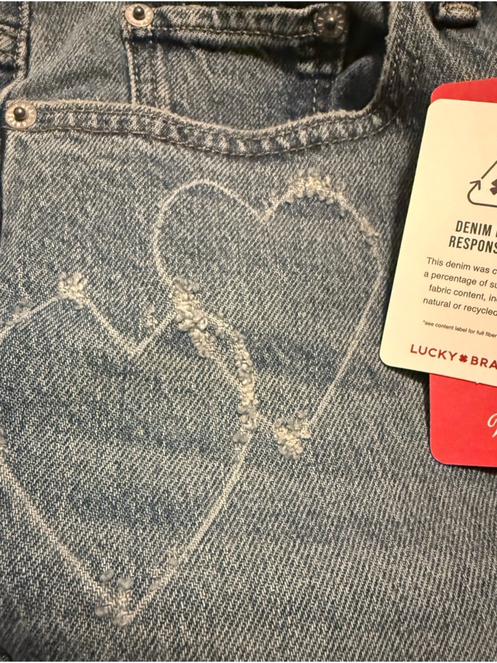 Lucky Baggy Wide-Leg Heart-Print Jeans - Picture 10 of 10